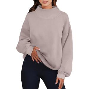imageANRABESS Womens Oversized Sweatshirts Turtleneck Pullover Long Sleeve Hoodies Tops 2024 Fall Fashion Preppy OutfitsKhaki