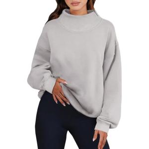imageANRABESS Womens Oversized Sweatshirts Turtleneck Pullover Long Sleeve Hoodies Tops 2024 Fall Fashion Preppy OutfitsLight Grey