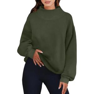 imageANRABESS Womens Oversized Sweatshirts Turtleneck Pullover Long Sleeve Hoodies Tops 2024 Fall Fashion Preppy OutfitsOlive