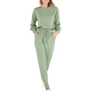 imageANRABESS Womens Two Piece Outfits Sweater Sets Long Sleeve Knit Pullover and Jogger Pants Tracksuit Lounge Set 2024 ClothesMint