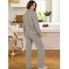 imageANRABESS Lounge Sets for Women 2 Piece Outfits Sweatsuit Set Fall V Neck Sweatshirts Wide Leg Pants Tracksuits Khaki XLarge