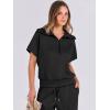 imageANRABESS Women 2 Piece Outfits Sweatsuit Summer Half Zip Sweatshirt Wide Leg Pant Sweat Lounge Set Athletic TracksuitsBlack