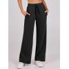 imageANRABESS Women 2 Piece Outfits Sweatsuit Summer Half Zip Sweatshirt Wide Leg Pant Sweat Lounge Set Athletic TracksuitsBlack