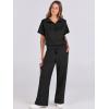 imageANRABESS Women 2 Piece Outfits Sweatsuit Summer Half Zip Sweatshirt Wide Leg Pant Sweat Lounge Set Athletic TracksuitsBlack