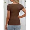 imageANRABESS Women Short Sleeve Shirts Rib Knit Slim Fitted Summer Basic Tee Tops 2025 Underwear Outfits Clothes 3 PackBlackwhitecoffee
