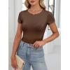 imageANRABESS Women Short Sleeve Shirts Rib Knit Slim Fitted Summer Basic Tee Tops 2025 Underwear Outfits Clothes 3 PackBlackwhitecoffee