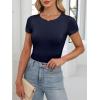 imageANRABESS Women Short Sleeve Shirts Rib Knit Slim Fitted Summer Basic Tee Tops 2025 Underwear Outfits Clothes 3 PackBlackwhitenavy Blue