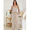 imageANRABESS Womens 2 Piece Linen Lounge Set Casual Matching Pants Jumpsuit Summer Beach Travel Vacation Trendy OutfitsApricot