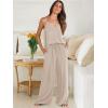 imageANRABESS Womens 2 Piece Linen Lounge Set Casual Matching Pants Jumpsuit Summer Beach Travel Vacation Trendy OutfitsApricot