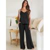 imageANRABESS Womens 2 Piece Linen Lounge Set Casual Matching Pants Jumpsuit Summer Beach Travel Vacation Trendy OutfitsBlack