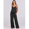 imageANRABESS Womens 2 Piece Linen Lounge Set Casual Matching Pants Jumpsuit Summer Beach Travel Vacation Trendy OutfitsBlack