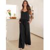 imageANRABESS Womens 2 Piece Linen Lounge Set Casual Matching Pants Jumpsuit Summer Beach Travel Vacation Trendy OutfitsBlack