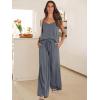 imageANRABESS Womens 2 Piece Linen Lounge Set Casual Matching Pants Jumpsuit Summer Beach Travel Vacation Trendy OutfitsDark Gray