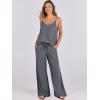 imageANRABESS Womens 2 Piece Linen Lounge Set Casual Matching Pants Jumpsuit Summer Beach Travel Vacation Trendy OutfitsDark Gray