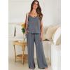 imageANRABESS Womens 2 Piece Linen Lounge Set Casual Matching Pants Jumpsuit Summer Beach Travel Vacation Trendy OutfitsDark Gray