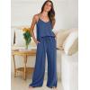 imageANRABESS Womens 2 Piece Linen Lounge Set Casual Matching Pants Jumpsuit Summer Beach Travel Vacation Trendy OutfitsDeep Blue