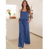 imageANRABESS Womens 2 Piece Linen Lounge Set Casual Matching Pants Jumpsuit Summer Beach Travel Vacation Trendy OutfitsDeep Blue