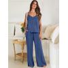 imageANRABESS Womens 2 Piece Linen Lounge Set Casual Matching Pants Jumpsuit Summer Beach Travel Vacation Trendy OutfitsDeep Blue