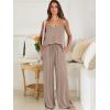 imageANRABESS Womens 2 Piece Linen Lounge Set Casual Matching Pants Jumpsuit Summer Beach Travel Vacation Trendy OutfitsLight Brown