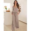 imageANRABESS Womens 2 Piece Linen Lounge Set Casual Matching Pants Jumpsuit Summer Beach Travel Vacation Trendy OutfitsLight Brown