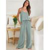 imageANRABESS Womens 2 Piece Linen Lounge Set Casual Matching Pants Jumpsuit Summer Beach Travel Vacation Trendy OutfitsLight Green