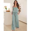 imageANRABESS Womens 2 Piece Linen Lounge Set Casual Matching Pants Jumpsuit Summer Beach Travel Vacation Trendy OutfitsLight Green