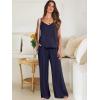 imageANRABESS Womens 2 Piece Linen Lounge Set Casual Matching Pants Jumpsuit Summer Beach Travel Vacation Trendy OutfitsNavy Blue