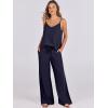imageANRABESS Womens 2 Piece Linen Lounge Set Casual Matching Pants Jumpsuit Summer Beach Travel Vacation Trendy OutfitsNavy Blue