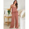 imageANRABESS Womens 2 Piece Linen Lounge Set Casual Matching Pants Jumpsuit Summer Beach Travel Vacation Trendy OutfitsRust