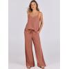 imageANRABESS Womens 2 Piece Linen Lounge Set Casual Matching Pants Jumpsuit Summer Beach Travel Vacation Trendy OutfitsRust