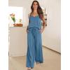 imageANRABESS Womens 2 Piece Linen Lounge Set Casual Matching Pants Jumpsuit Summer Beach Travel Vacation Trendy OutfitsTeal
