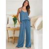 imageANRABESS Womens 2 Piece Linen Lounge Set Casual Matching Pants Jumpsuit Summer Beach Travel Vacation Trendy OutfitsTeal