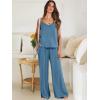 imageANRABESS Womens 2 Piece Linen Lounge Set Casual Matching Pants Jumpsuit Summer Beach Travel Vacation Trendy OutfitsTeal