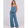 imageANRABESS Womens 2 Piece Linen Lounge Set Casual Matching Pants Jumpsuit Summer Beach Travel Vacation Trendy OutfitsTeal