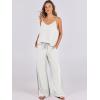 imageANRABESS Womens 2 Piece Linen Lounge Set Casual Matching Pants Jumpsuit Summer Beach Travel Vacation Trendy OutfitsWhite