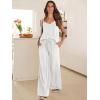 imageANRABESS Womens 2 Piece Linen Lounge Set Casual Matching Pants Jumpsuit Summer Beach Travel Vacation Trendy OutfitsWhite