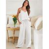 imageANRABESS Womens 2 Piece Linen Lounge Set Casual Matching Pants Jumpsuit Summer Beach Travel Vacation Trendy OutfitsWhite