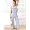 imageANRABESS Womens 2 Piece Outfits Linen Pants Jumpsuit Matching Lounge Set Casual Summer Beach Vacation Trendy Clothes Blue Large