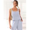imageANRABESS Womens 2 Piece Outfits Linen Pants Jumpsuit Matching Lounge Set Casual Summer Beach Vacation Trendy Clothes Blue Large