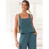 imageANRABESS Womens 2 Piece Outfits Linen Pants Jumpsuit Matching Lounge Set Casual Summer Beach Vacation Trendy Clothes Grey Blue XLarge