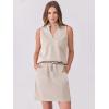 imageANRABESS Womens 2 Piece Outfits Tennis Workout Summer Sets Sleeveless Top And Skirt 2025 Casual Lounge Short Set SweatsuitApricot