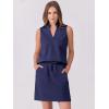imageANRABESS Womens 2 Piece Outfits Tennis Workout Summer Sets Sleeveless Top And Skirt 2025 Casual Lounge Short Set SweatsuitNavy Blue
