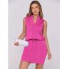 imageANRABESS Womens 2 Piece Outfits Tennis Workout Summer Sets Sleeveless Top And Skirt 2025 Casual Lounge Short Set SweatsuitPink