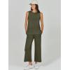 imageANRABESS Womens 2 Piece Sets Summer Outfits Sleeveless Wide Leg Tracksuits Casual Sweat Sets Lounge SweatsuitsArmy Green