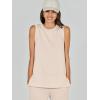 imageANRABESS Womens 2 Piece Sets Summer Outfits Sleeveless Wide Leg Tracksuits Casual Sweat Sets Lounge SweatsuitsBeige