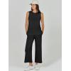 imageANRABESS Womens 2 Piece Sets Summer Outfits Sleeveless Wide Leg Tracksuits Casual Sweat Sets Lounge SweatsuitsBlack