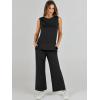 imageANRABESS Womens 2 Piece Sets Summer Outfits Sleeveless Wide Leg Tracksuits Casual Sweat Sets Lounge SweatsuitsBlack
