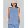 imageANRABESS Womens 2 Piece Sets Summer Outfits Sleeveless Wide Leg Tracksuits Casual Sweat Sets Lounge SweatsuitsBlue