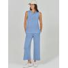 imageANRABESS Womens 2 Piece Sets Summer Outfits Sleeveless Wide Leg Tracksuits Casual Sweat Sets Lounge SweatsuitsBlue
