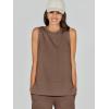 imageANRABESS Womens 2 Piece Sets Summer Outfits Sleeveless Wide Leg Tracksuits Casual Sweat Sets Lounge SweatsuitsBrown